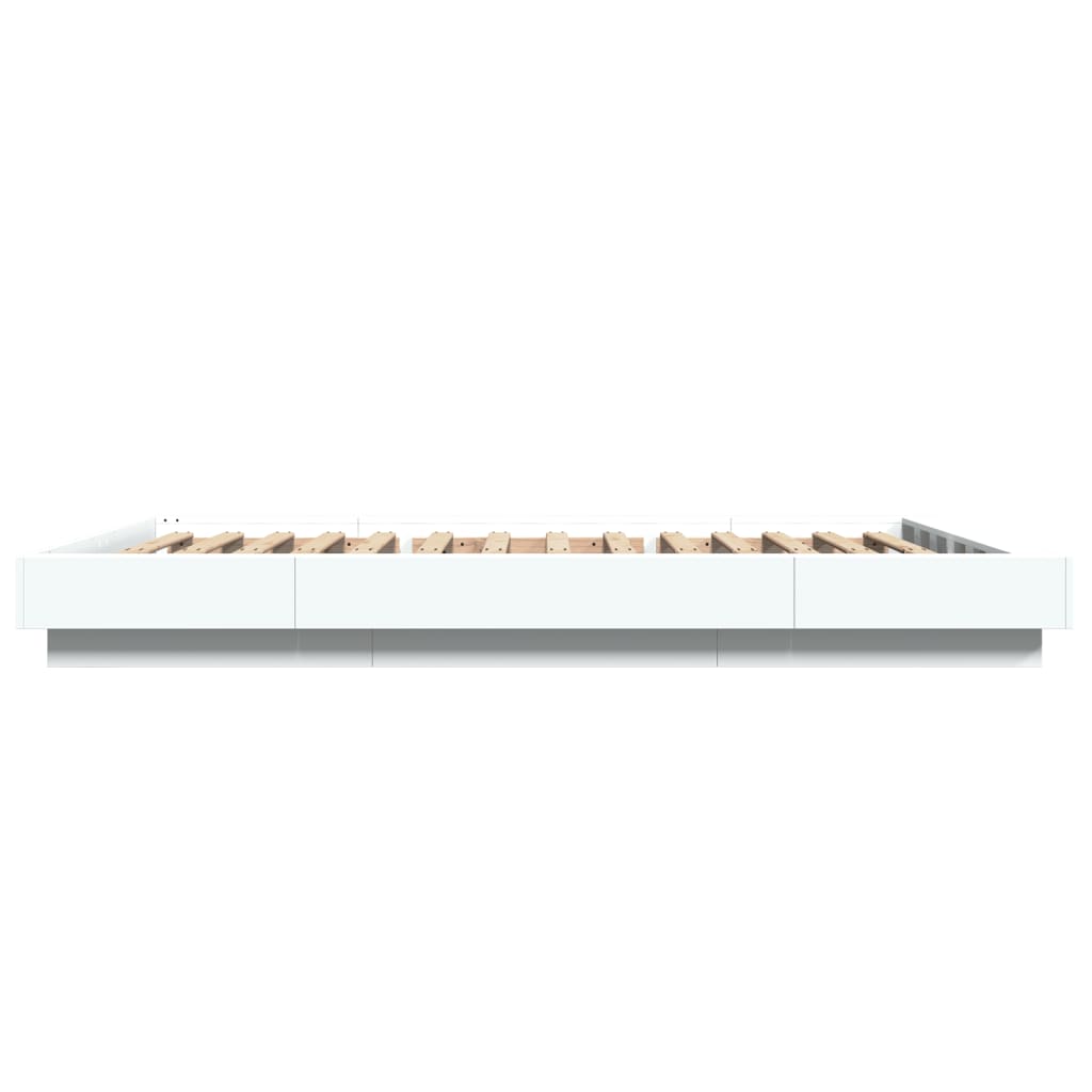 Cadre de lit avec lumières LED sans matelas blanc 140x200 cm - XIOS