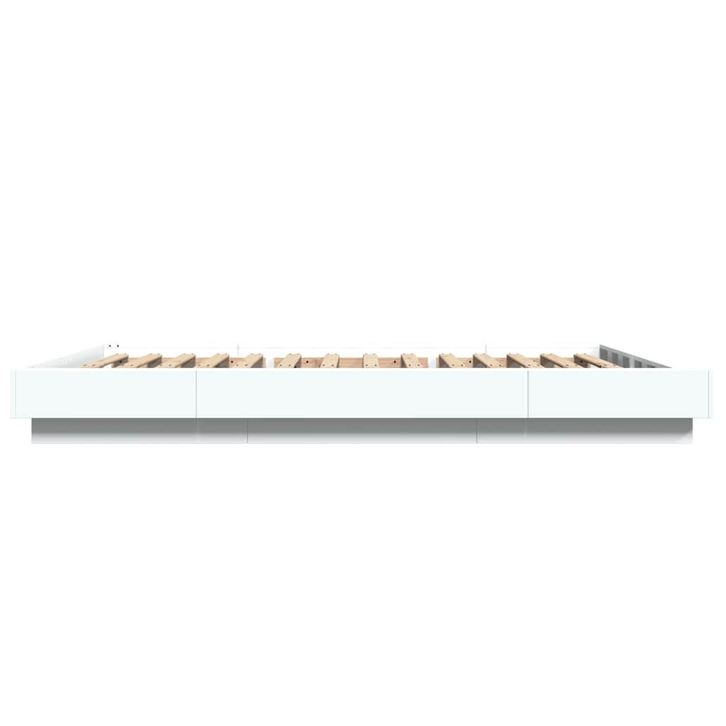 Cadre de lit avec lumières LED sans matelas blanc 140x200 cm - XIOS