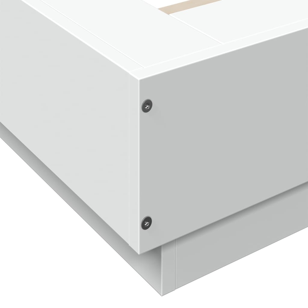 Cadre de lit avec lumières LED sans matelas blanc 140x200 cm - XIOS