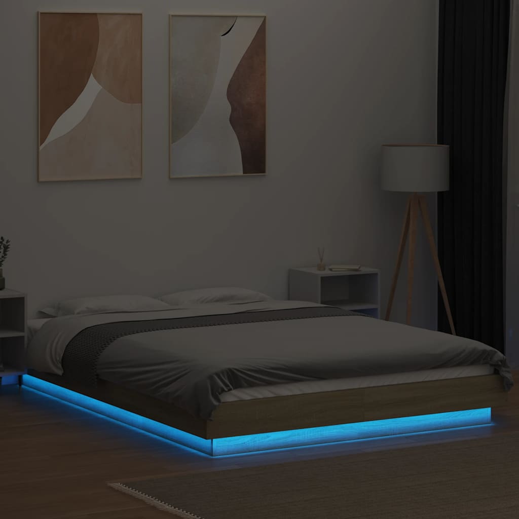 Cadre de lit avec lumières LED sans matelas 140x200 cm - XIOS