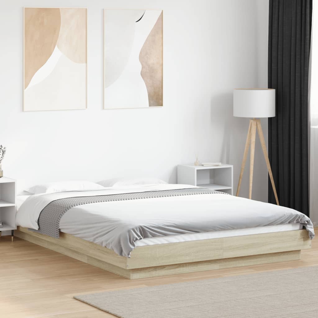Cadre de lit avec lumières LED sans matelas 140x200 cm - XIOS