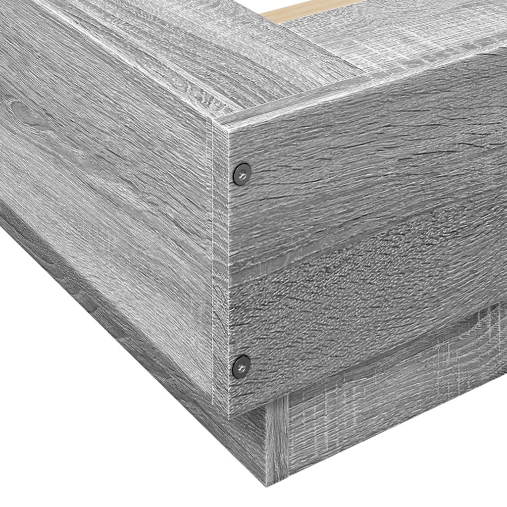 Cadre de lit et lumières LED sans matelas sonoma gris 140x200cm - XIOS
