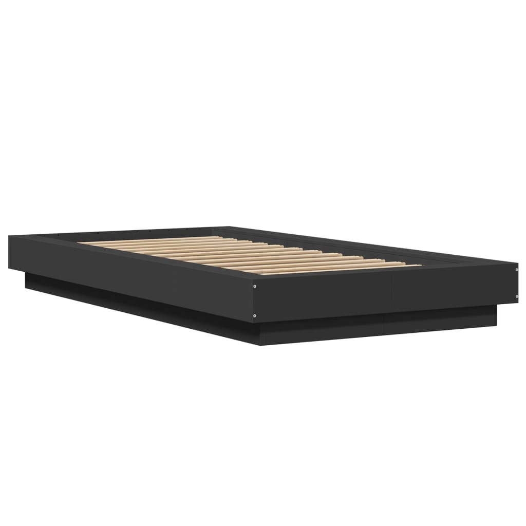 Cadre de lit avec lumières LED sans matelas noir 100x200 cm - XIOS