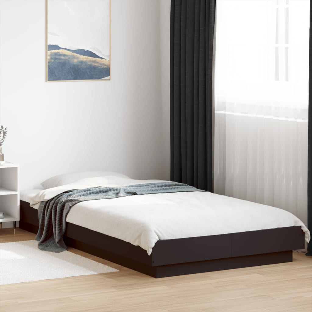 Cadre de lit avec lumières LED sans matelas noir 100x200 cm - XIOS