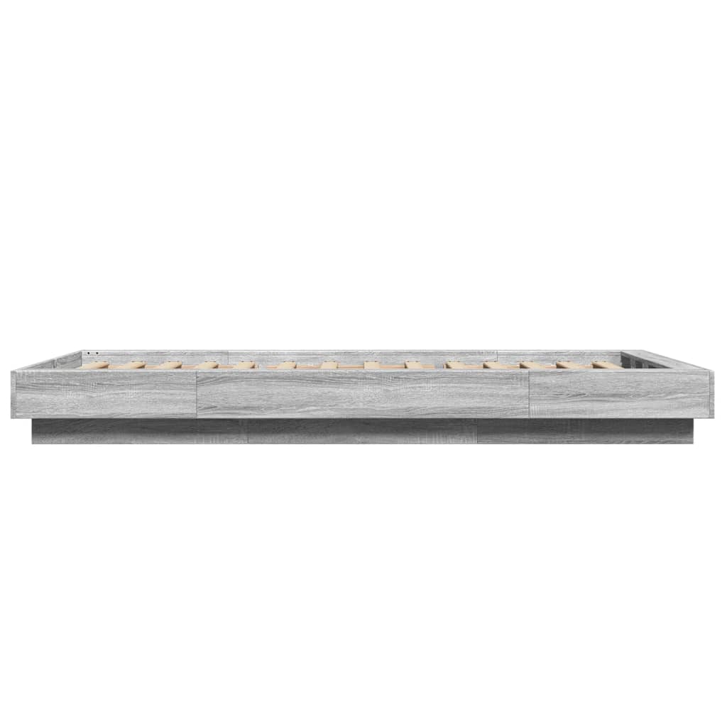 Cadre de lit et lumières LED sans matelas sonoma gris 100x200cm - XIOS