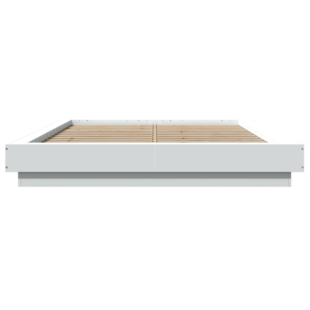 Cadre de lit avec lumières LED sans matelas blanc 135x190 cm - XIOS