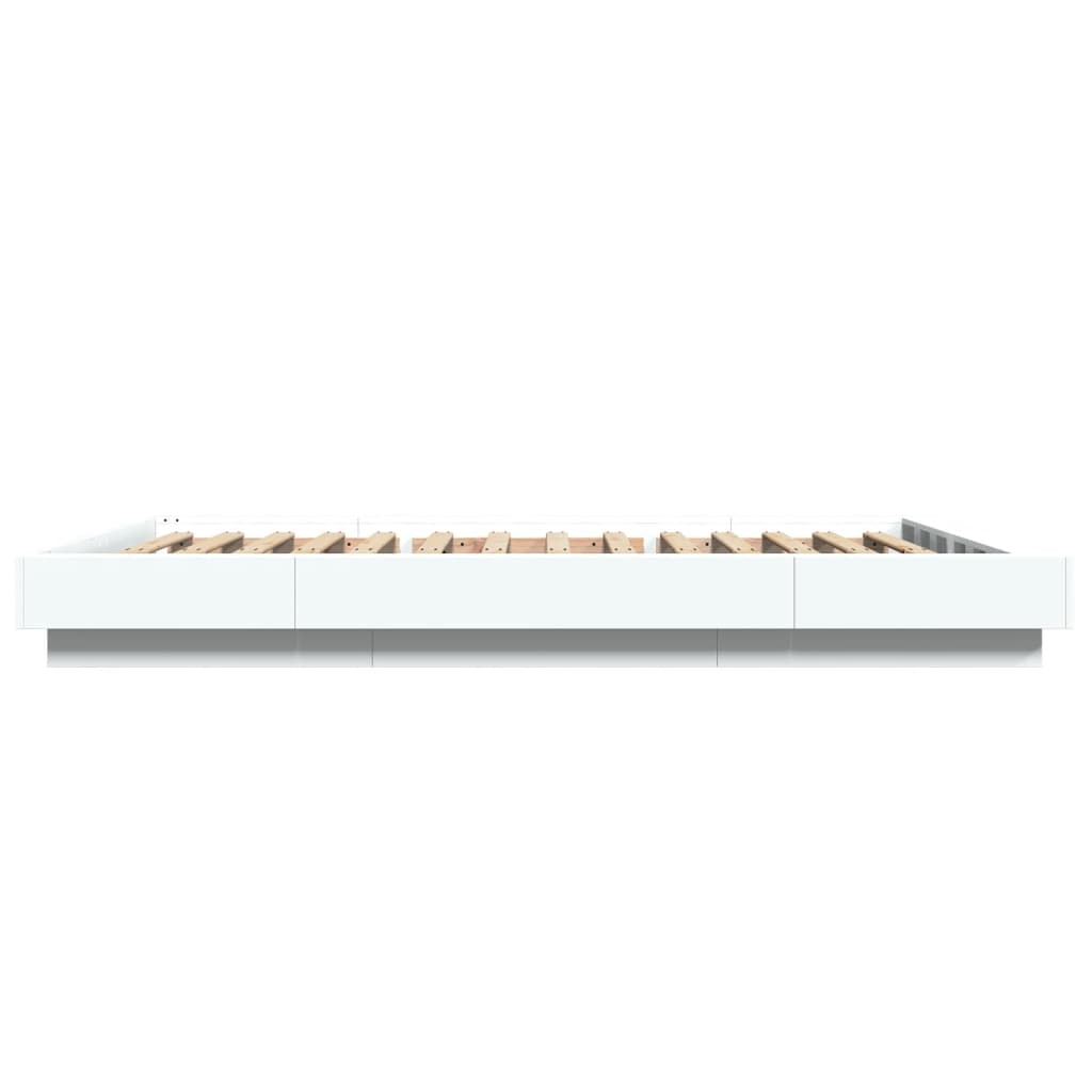 Cadre de lit avec lumières LED sans matelas blanc 135x190 cm - XIOS