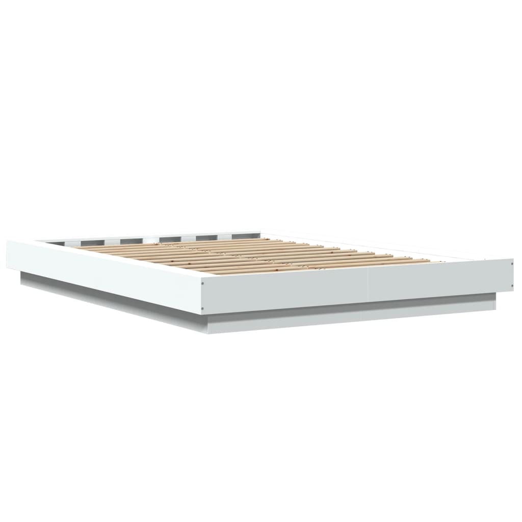 Cadre de lit avec lumières LED sans matelas blanc 135x190 cm - XIOS