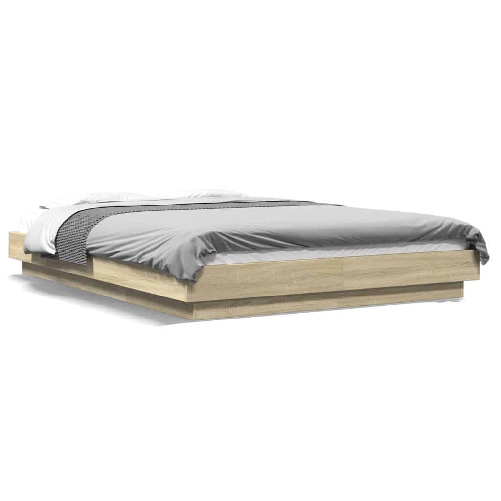 Cadre de lit avec lumières LED sans matelas 135x190 cm - XIOS