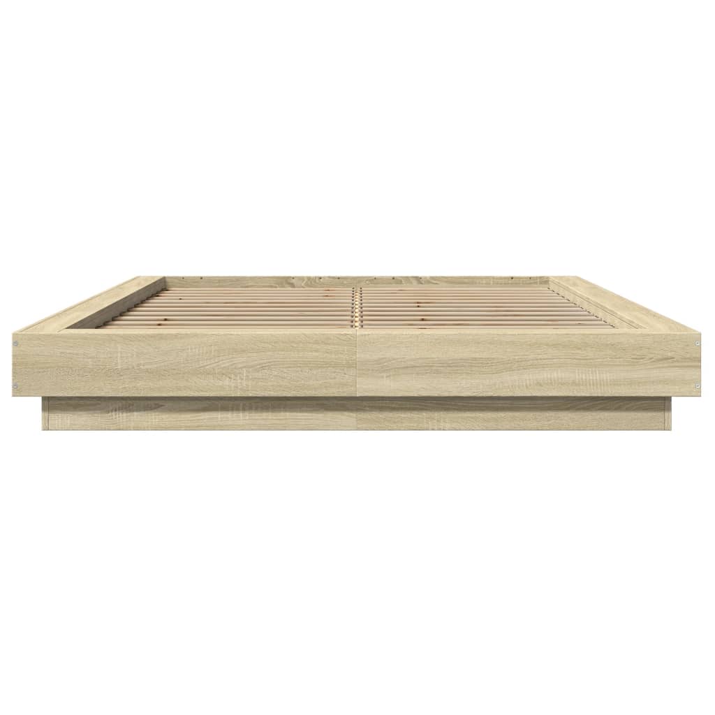 Cadre de lit avec lumières LED sans matelas 135x190 cm - XIOS