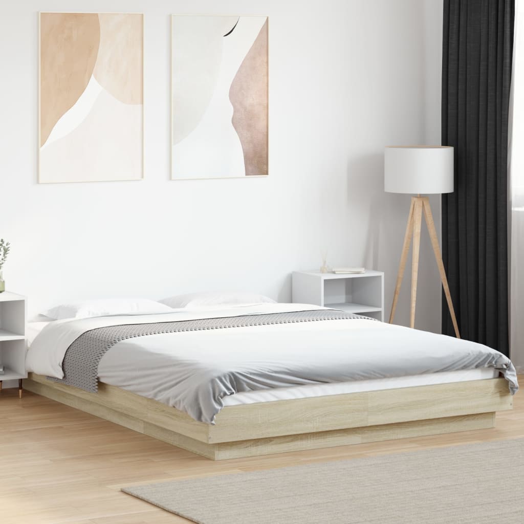 Cadre de lit avec lumières LED sans matelas 135x190 cm - XIOS