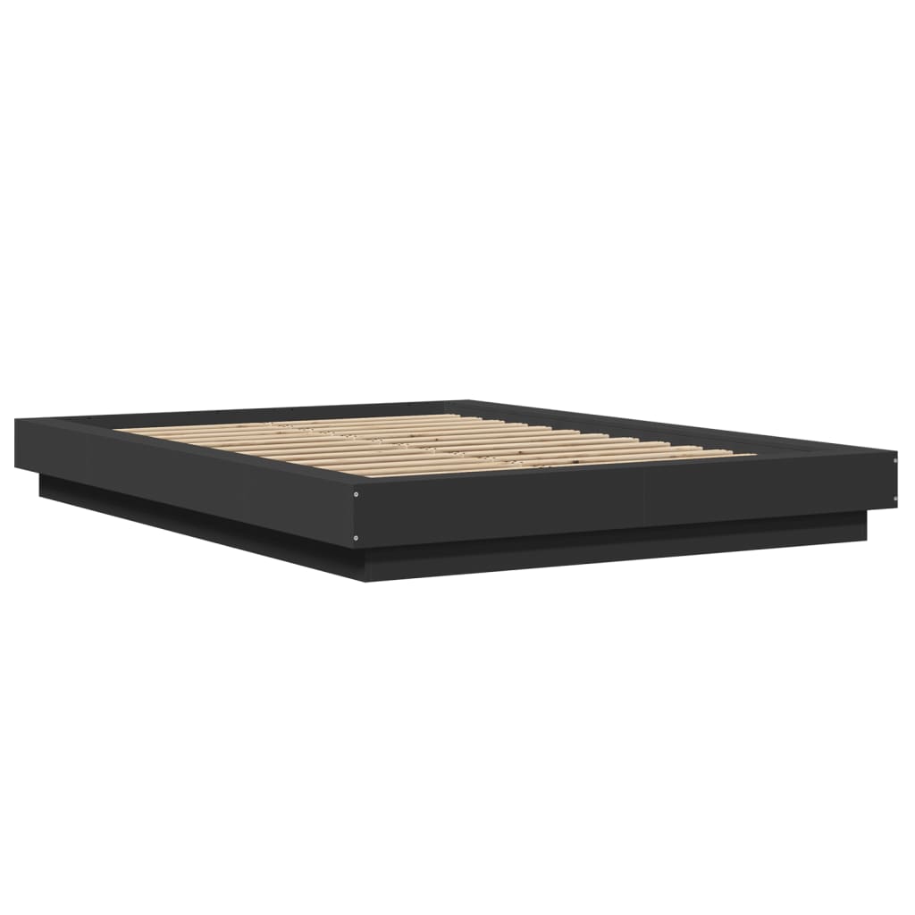 Cadre de lit avec lumières LED sans matelas noir 120x190cm - XIOS
