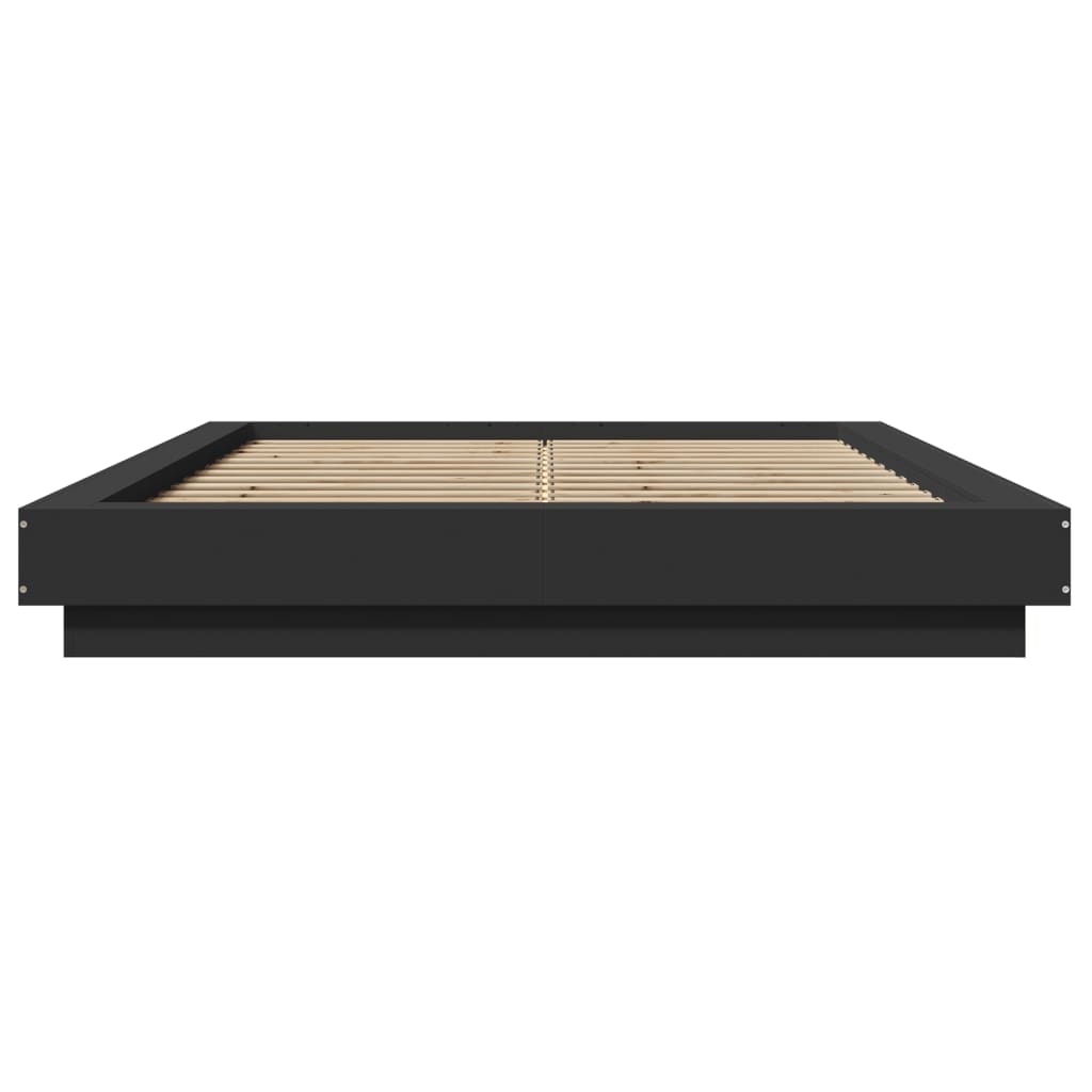 Cadre de lit avec lumières LED sans matelas noir 120x190cm - XIOS