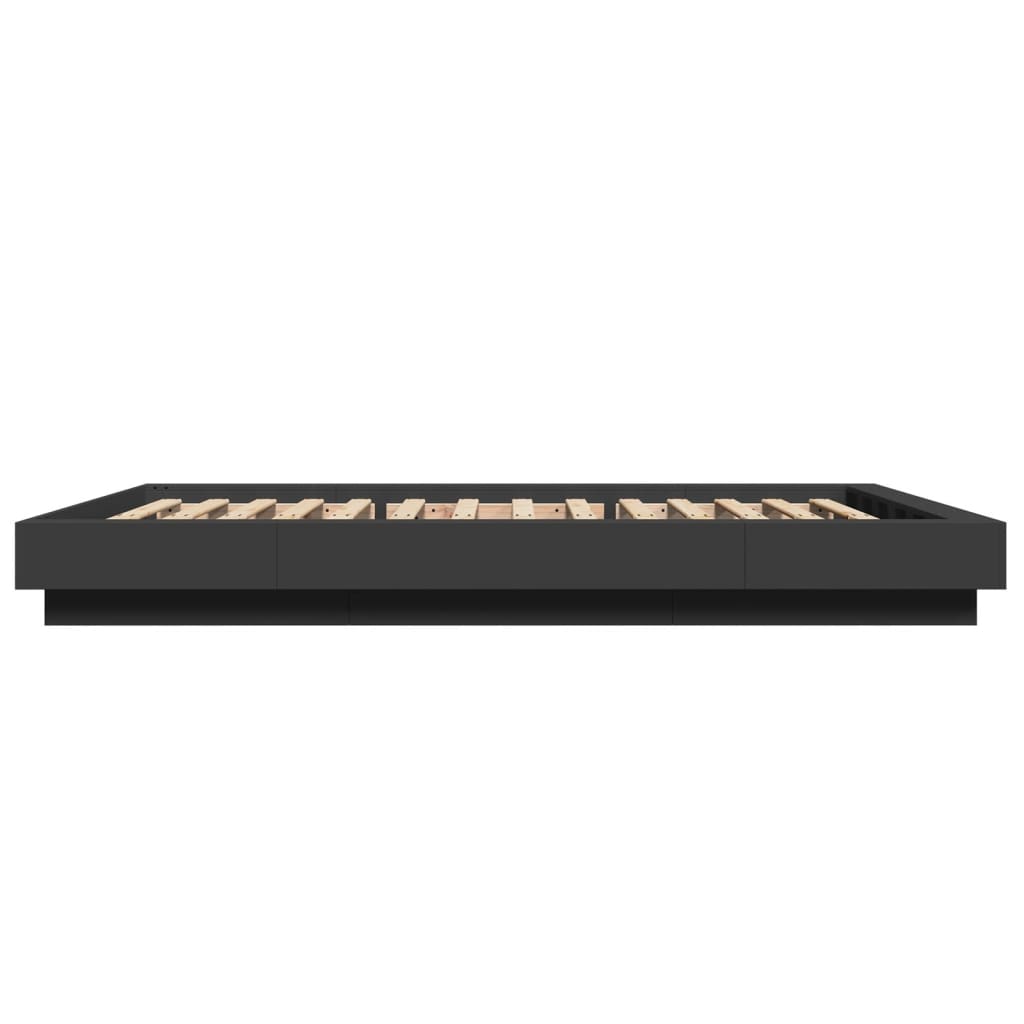 Cadre de lit avec lumières LED sans matelas noir 120x190cm - XIOS