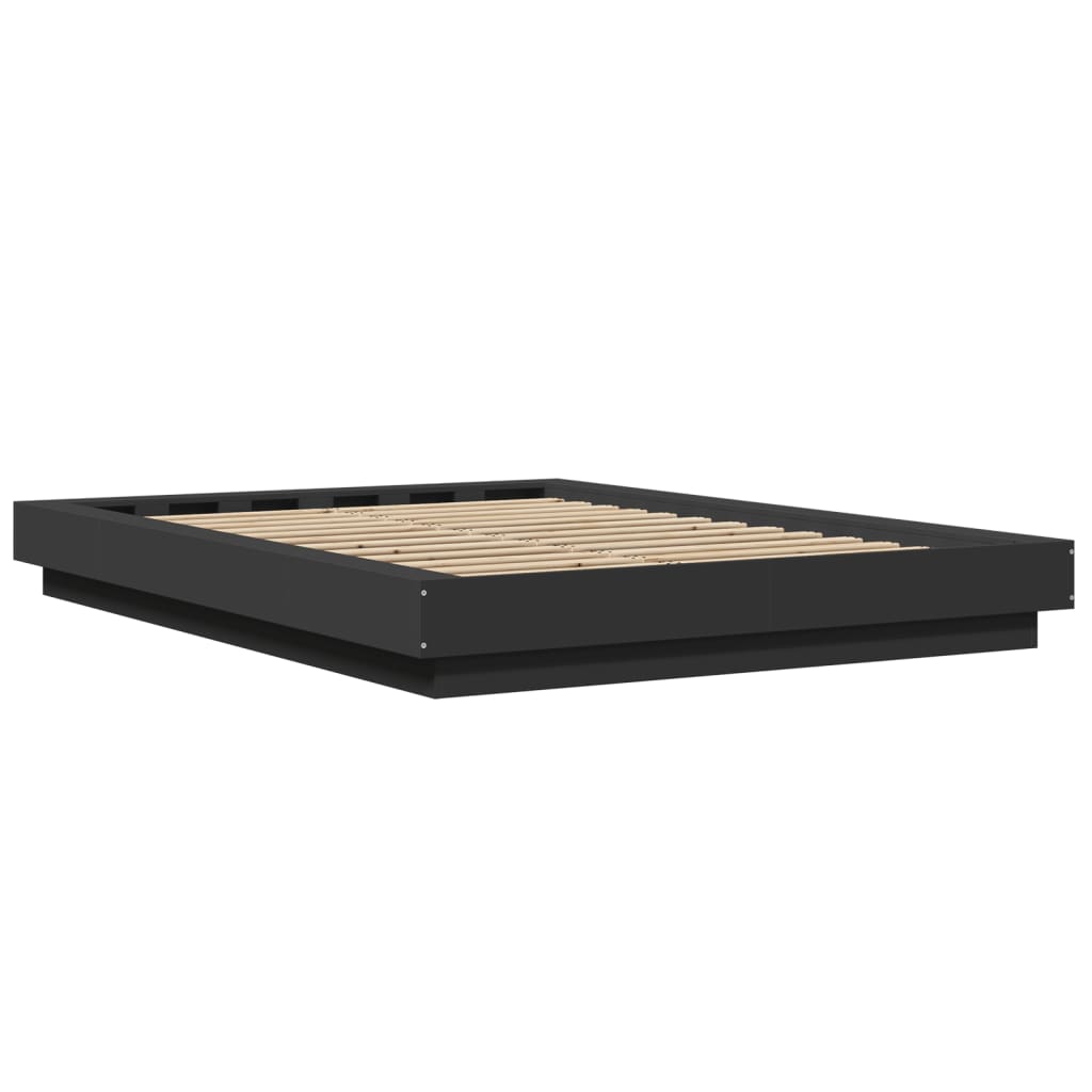Cadre de lit avec lumières LED sans matelas noir 120x190cm - XIOS