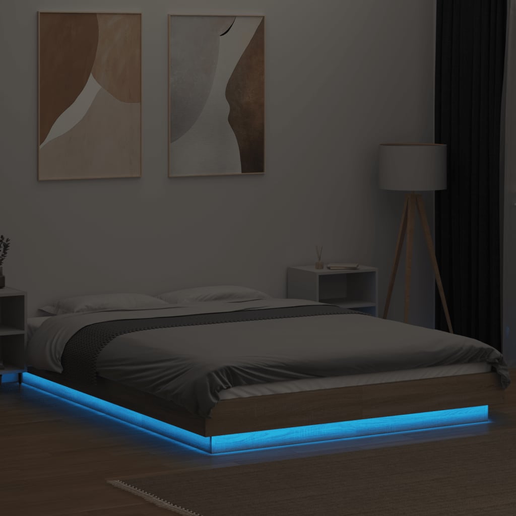 Cadre de lit avec lumières LED sans matelas 120x190cm - XIOS