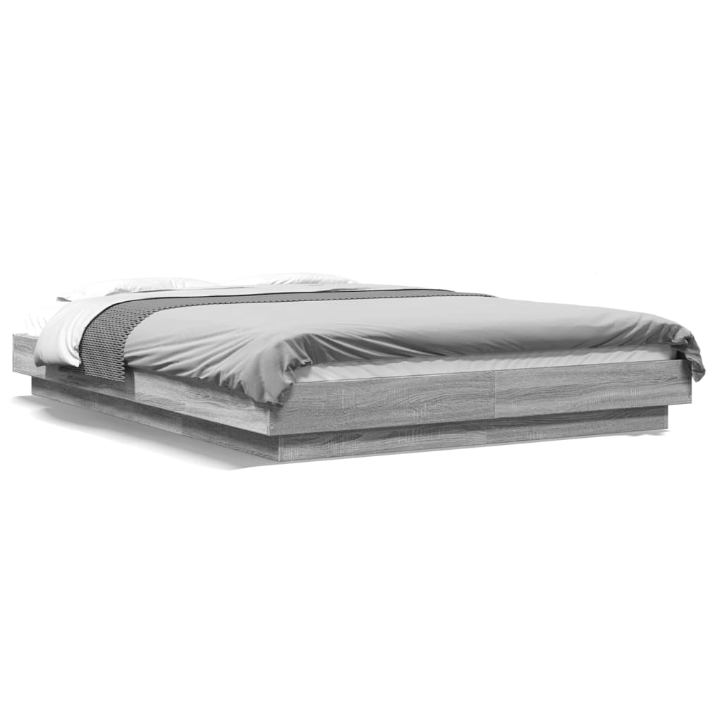 Cadre de lit et lumières LED sans matelas sonoma gris 120x190cm - XIOS