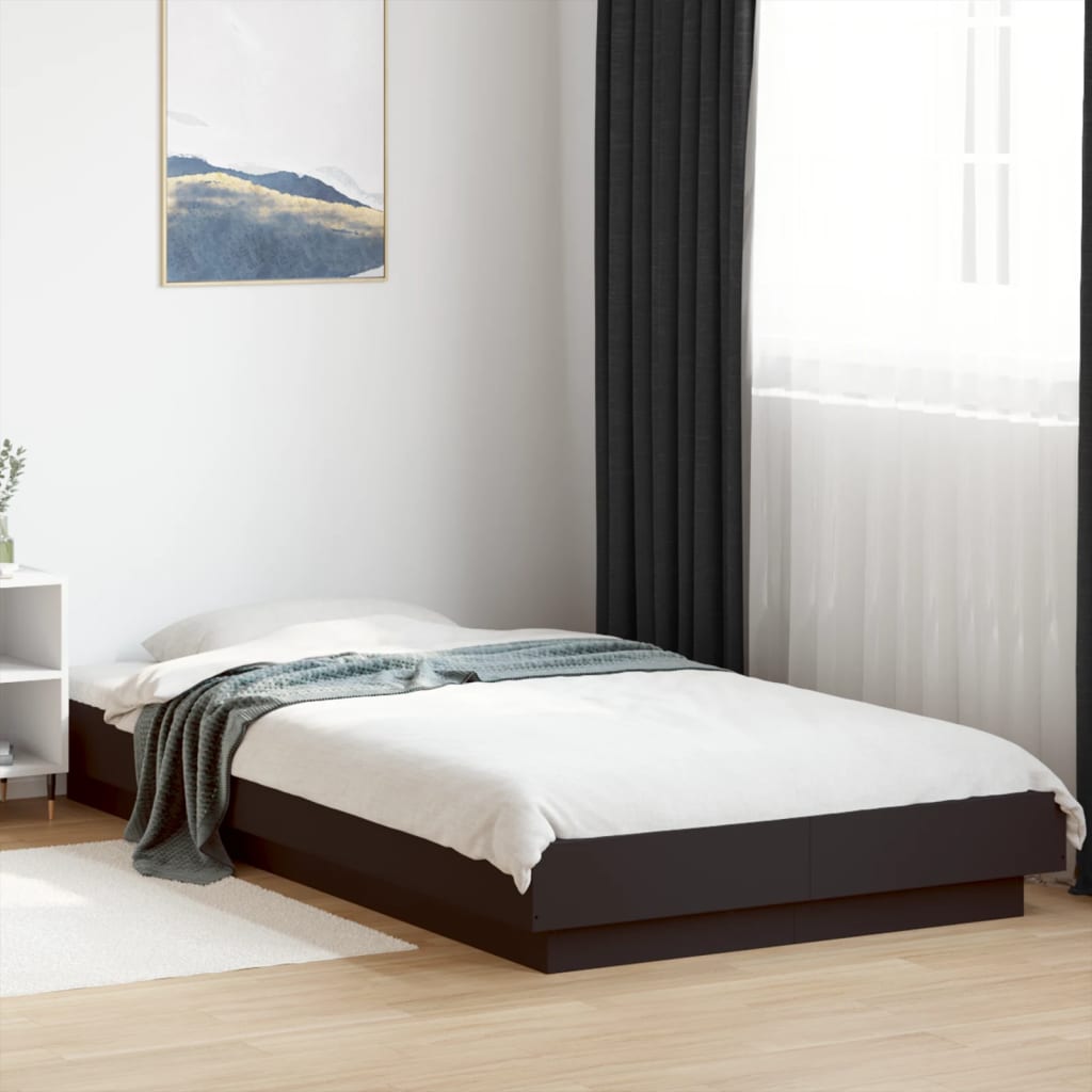 Cadre de lit avec lumières LED sans matelas noir 90x190 cm - XIOS