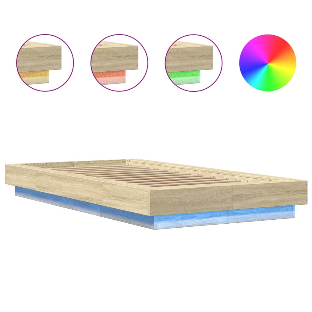Cadre de lit avec lumières LED sans matelas 90x190 cm - XIOS