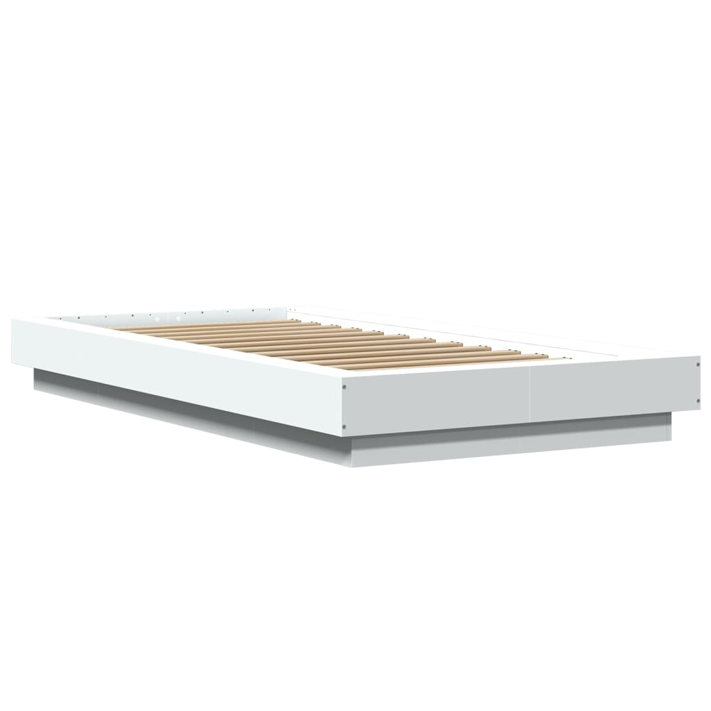 Cadre de lit avec lumières LED sans matelas blanc 75x190 cm - XIOS