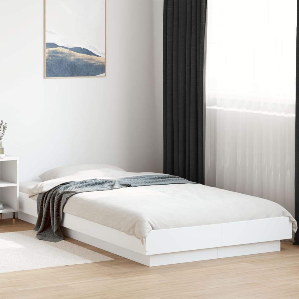Cadre de lit avec lumières LED sans matelas blanc 75x190 cm - XIOS
