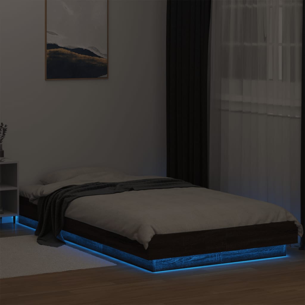 Cadre de lit avec lumières LED sans matelas 75x190 cm - XIOS