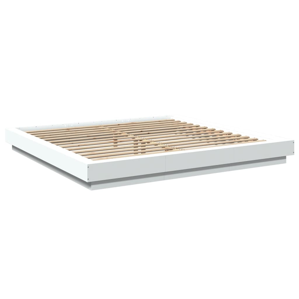Cadre de lit sans matelas blanc 200x200 cm - XIOS