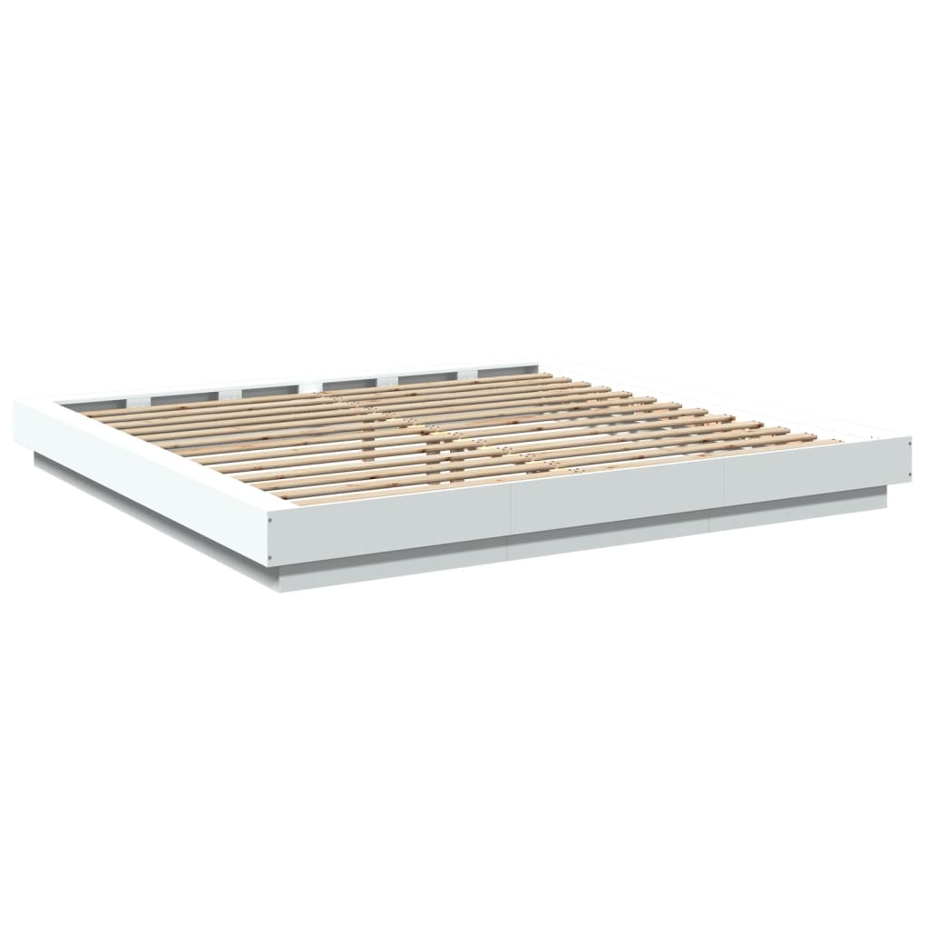 Cadre de lit sans matelas blanc 200x200 cm - XIOS