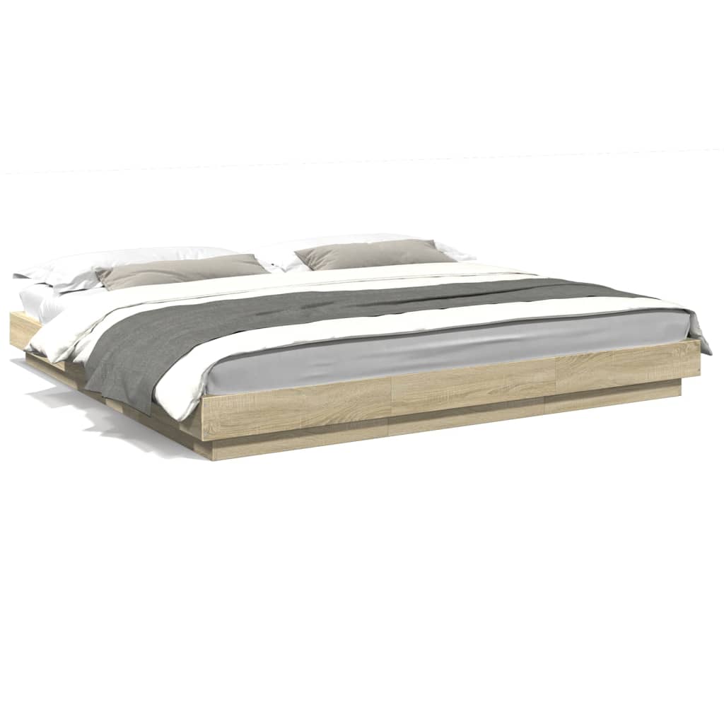 Cadre de lit sans matelas chêne sonoma 200x200 cm - XIOS