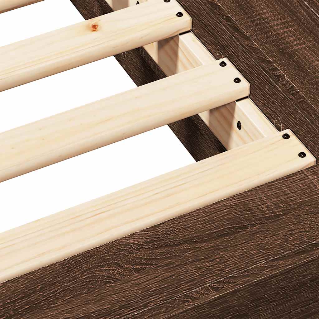 Cadre de lit sans matelas chêne marron 100x200 cm - XIOS