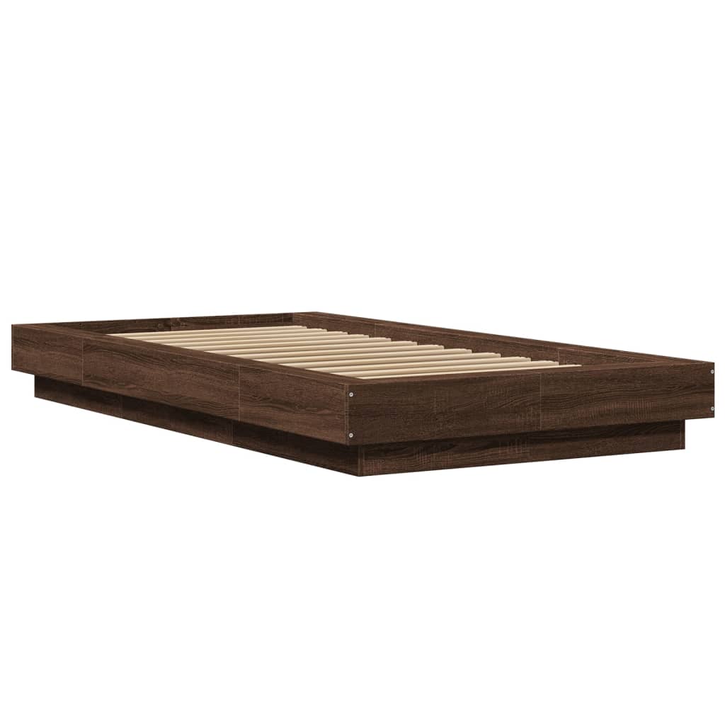 Cadre de lit sans matelas chêne marron 90x190 cm - XIOS
