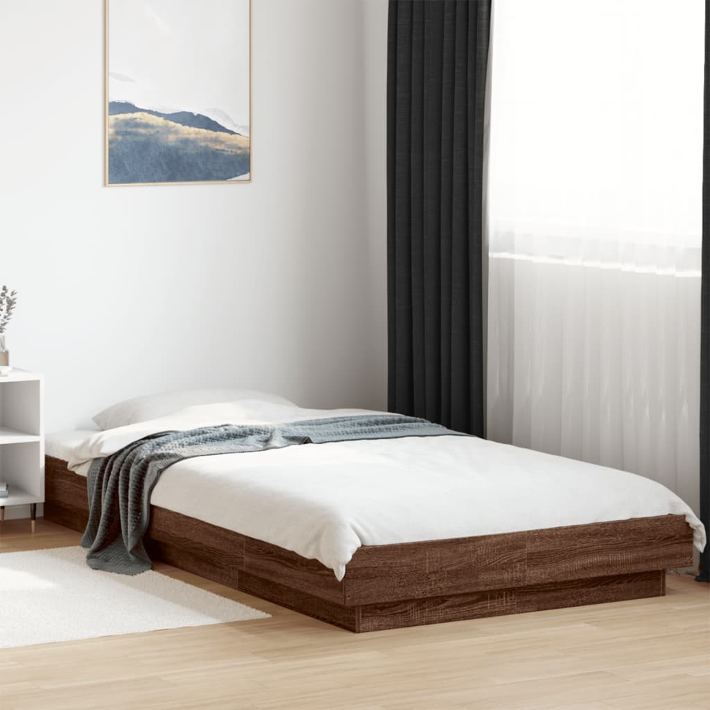Cadre de lit sans matelas chêne marron 90x190 cm - XIOS
