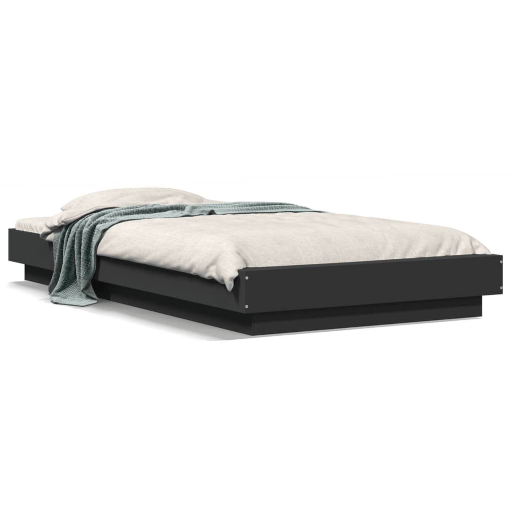 Cadre de lit sans matelas noir 75x190 cm - XIOS