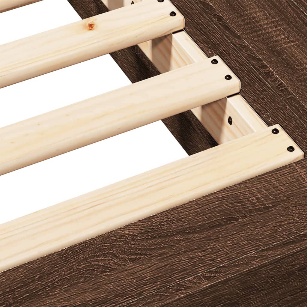 Cadre de lit sans matelas chêne marron 75x190 cm - XIOS