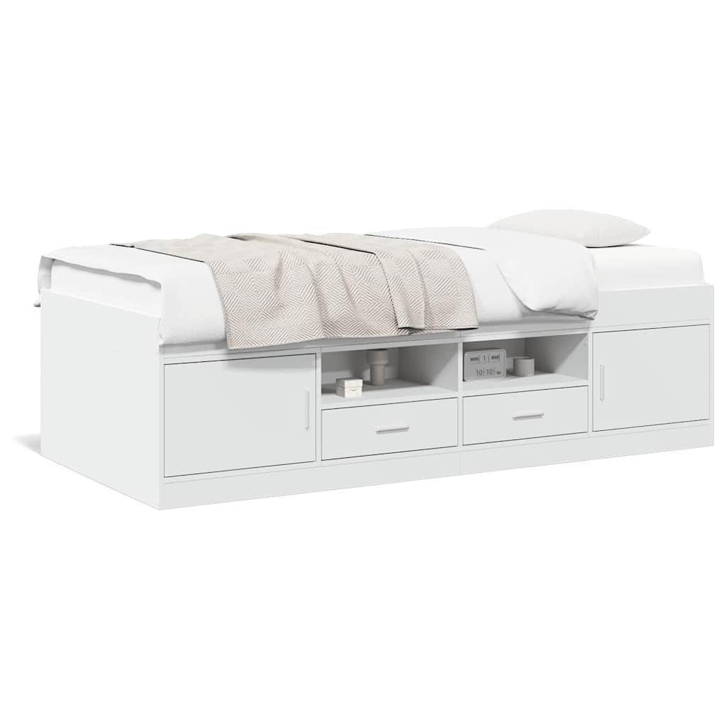 Lit de jour avec tiroirs sans matelas blanc 100x200 cm - XIOS