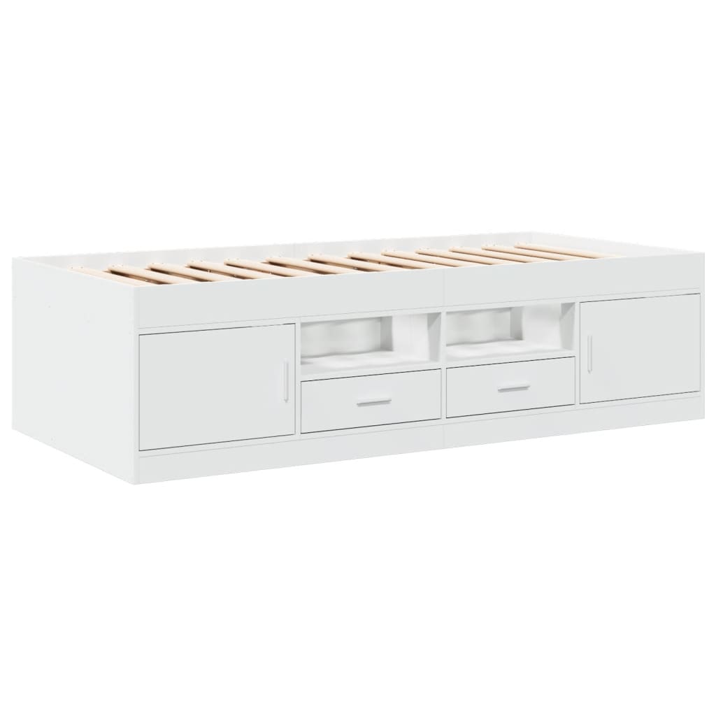 Lit de jour avec tiroirs sans matelas blanc 100x200 cm - XIOS