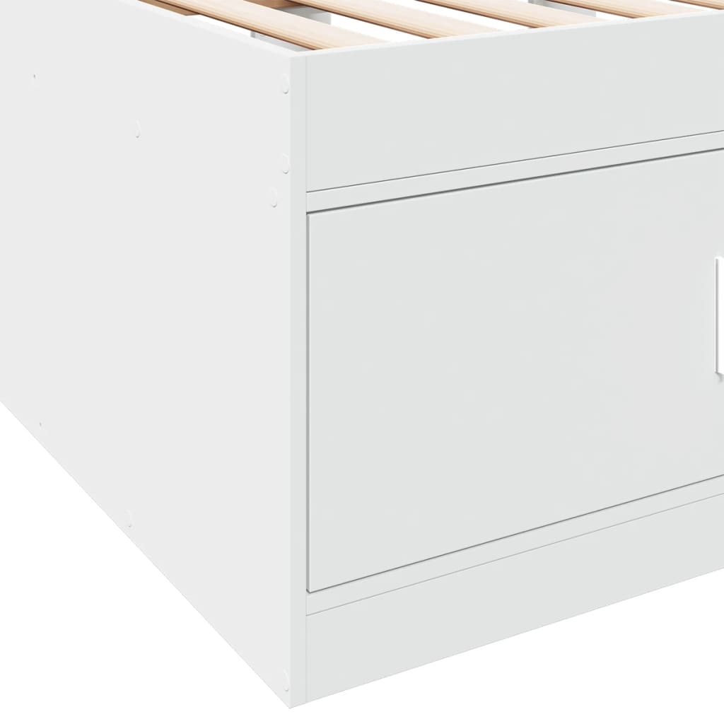 Lit de jour avec tiroirs sans matelas blanc 100x200 cm - XIOS