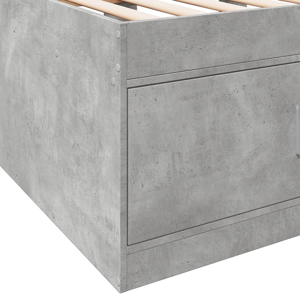 Lit de jour avec tiroirs sans matelas gris béton 100x200 cm - XIOS