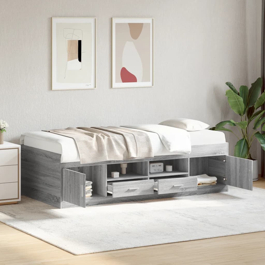 Lit de jour avec tiroirs sans matelas sonoma gris 100x200 cm - XIOS