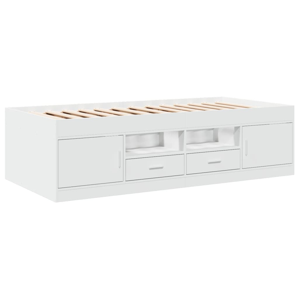Lit de jour avec tiroirs sans matelas blanc 90x200 cm - XIOS