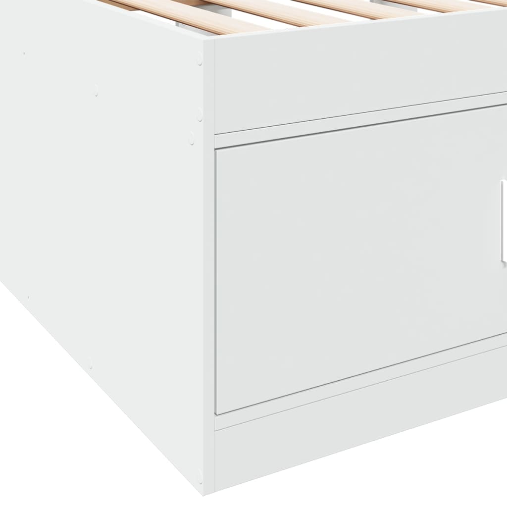 Lit de jour avec tiroirs sans matelas blanc 90x190 cm - XIOS