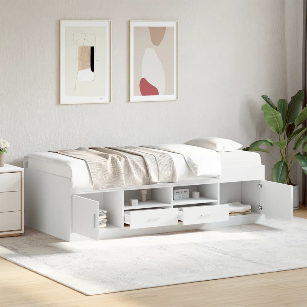 Lit de jour avec tiroirs sans matelas blanc 90x190 cm - XIOS