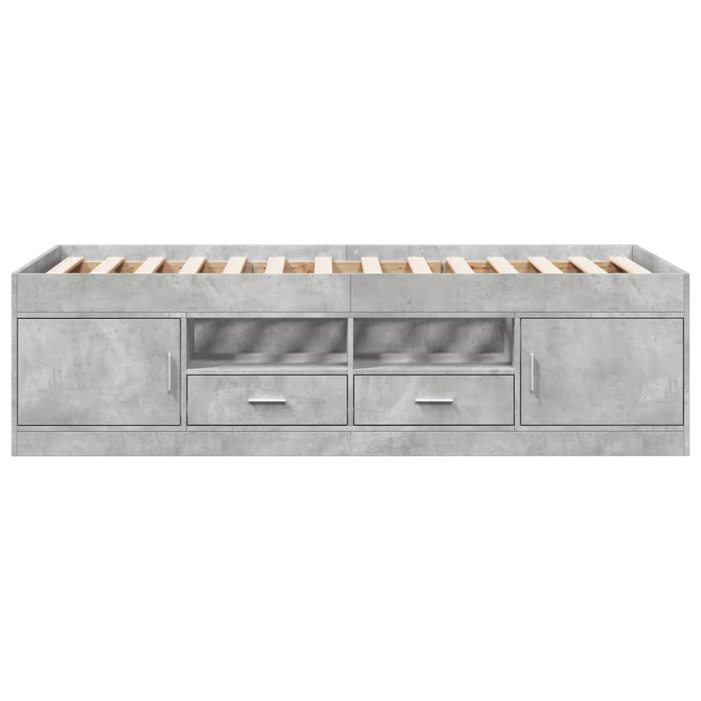 Lit de jour avec tiroirs sans matelas gris béton 90x190 cm - XIOS