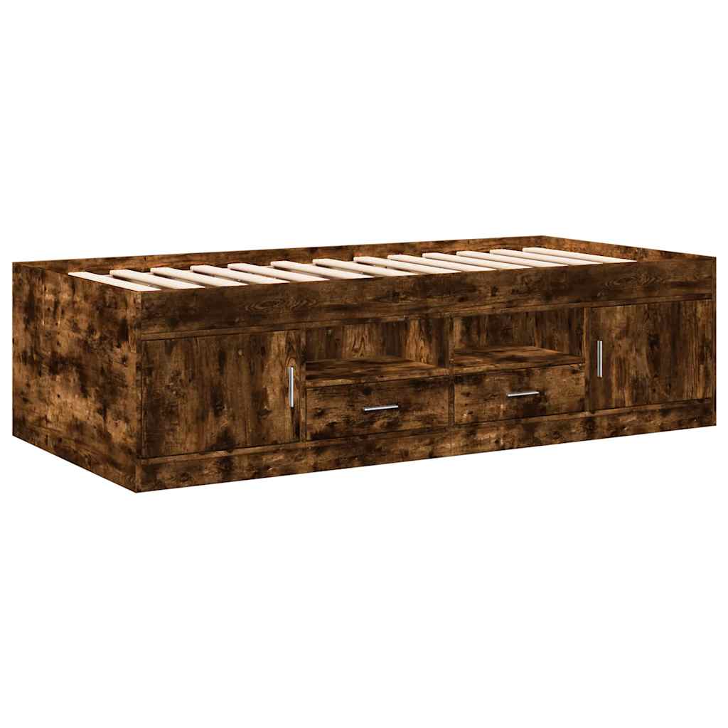 Lit de jour avec tiroirs sans matelas chêne fumé 90x190 cm - XIOS