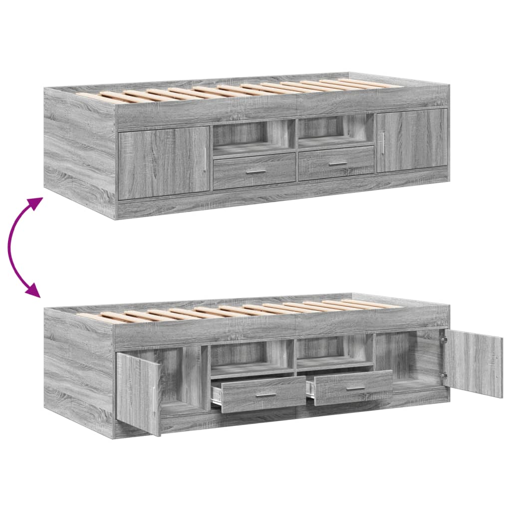 Lit de jour avec tiroirs sans matelas sonoma gris 90x190 cm - XIOS