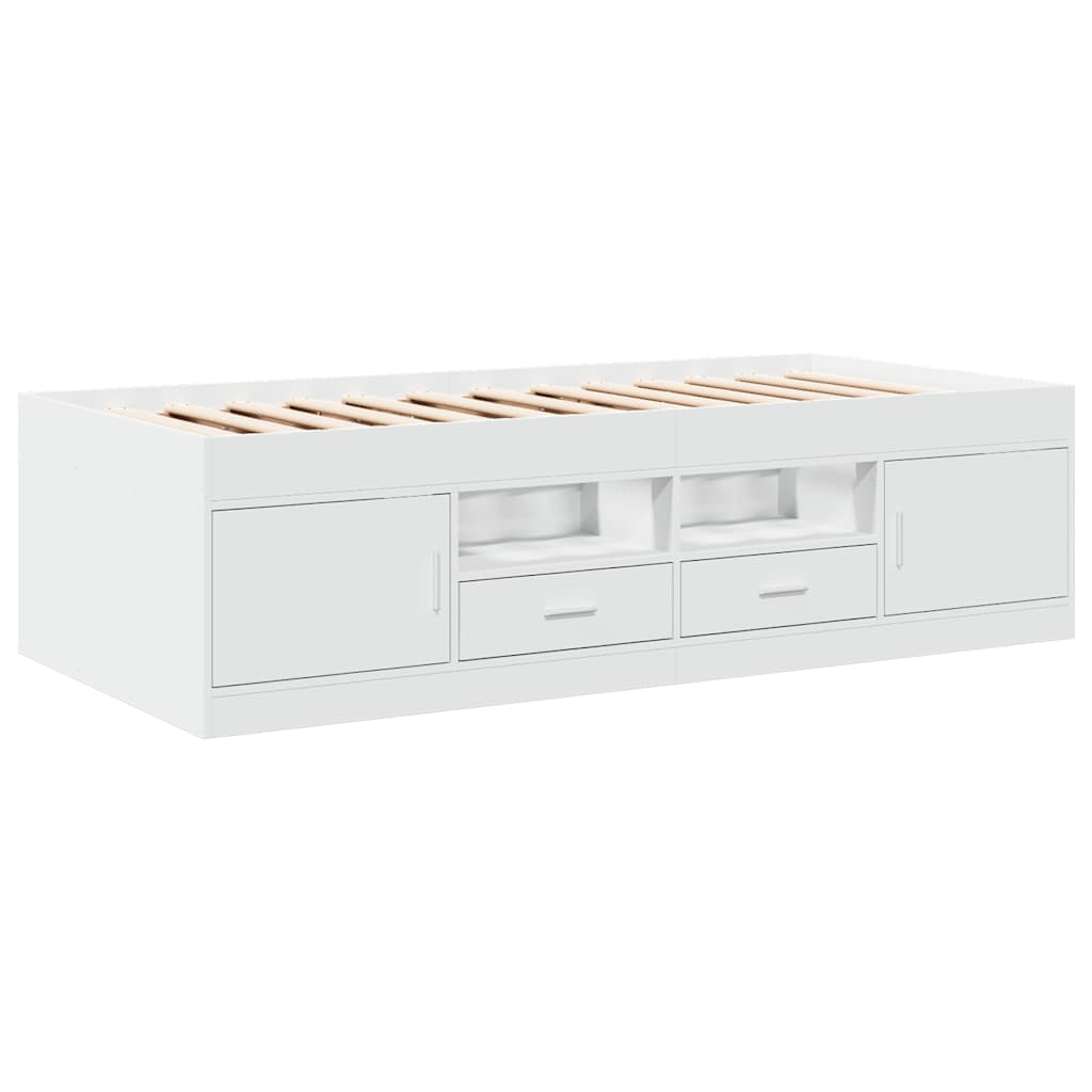 Lit de jour avec tiroirs sans matelas blanc 75x190 cm - XIOS