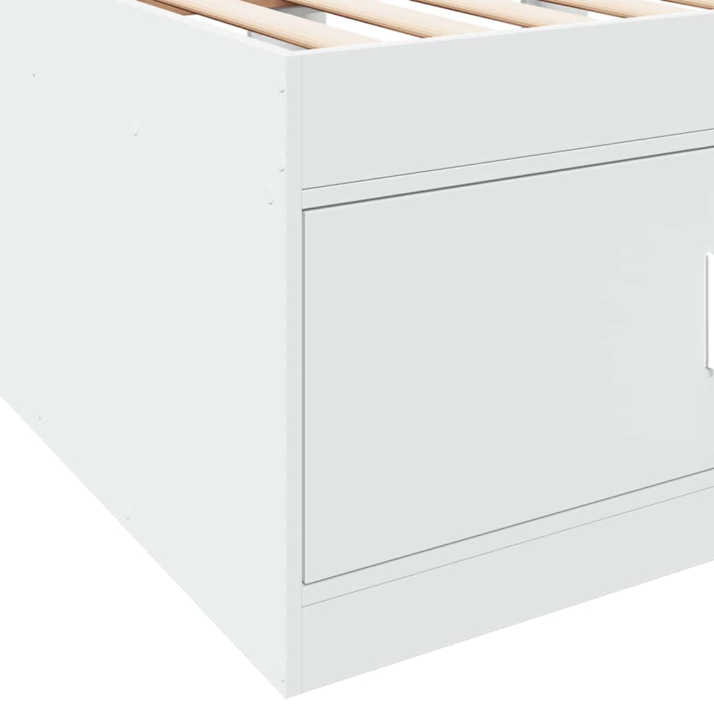 Lit de jour avec tiroirs sans matelas blanc 75x190 cm - XIOS
