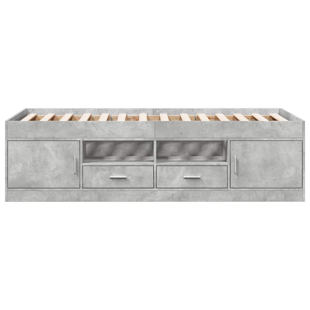Lit de jour avec tiroirs sans matelas gris béton 75x190 cm - XIOS