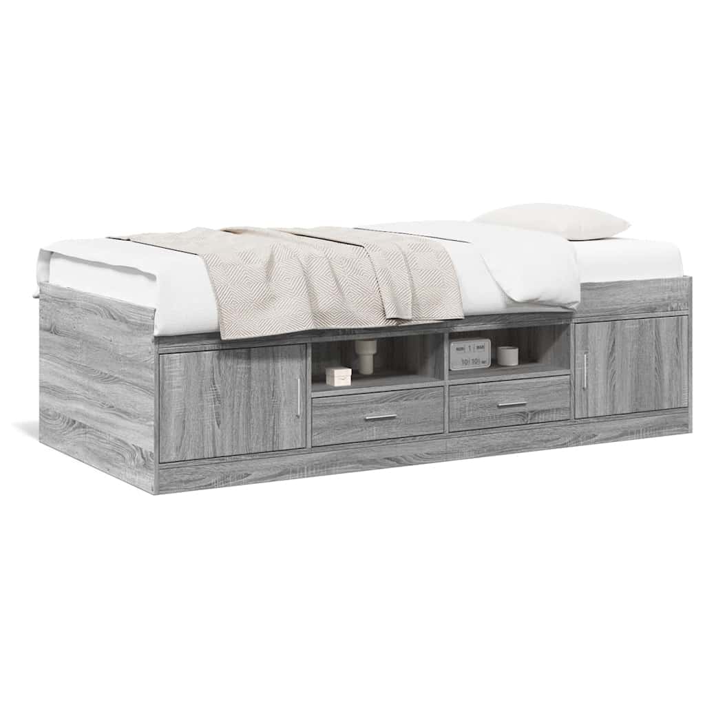 Lit de jour avec tiroirs sans matelas sonoma gris 75x190 cm - XIOS