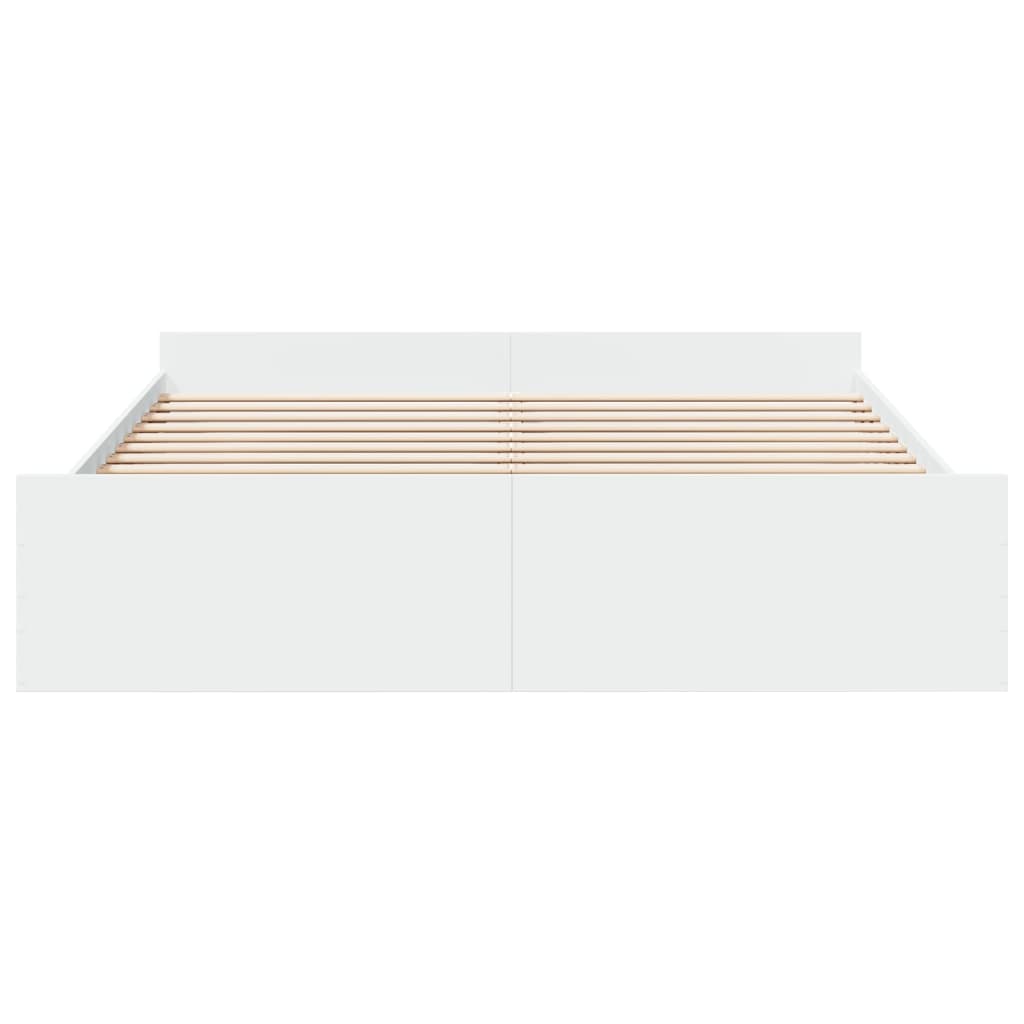 Cadre de lit avec tiroirs sans matelas blanc 200x200 cm - XIOS